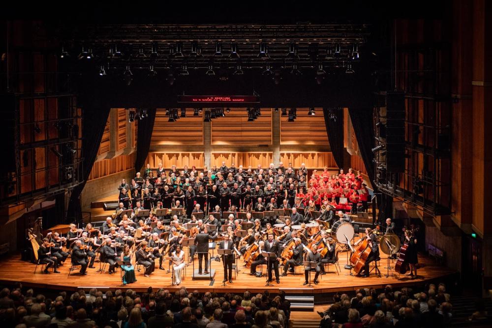 Chelsea Opera Chorus and Orchestra performing on stage